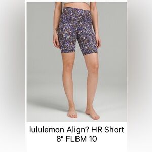 Lululemon align high rise short size 10